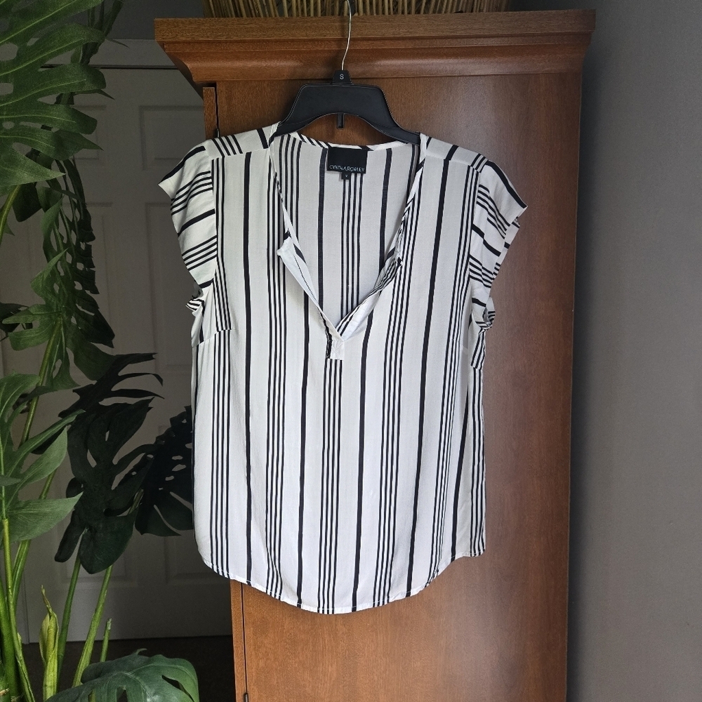 Black and White Striped Blouse